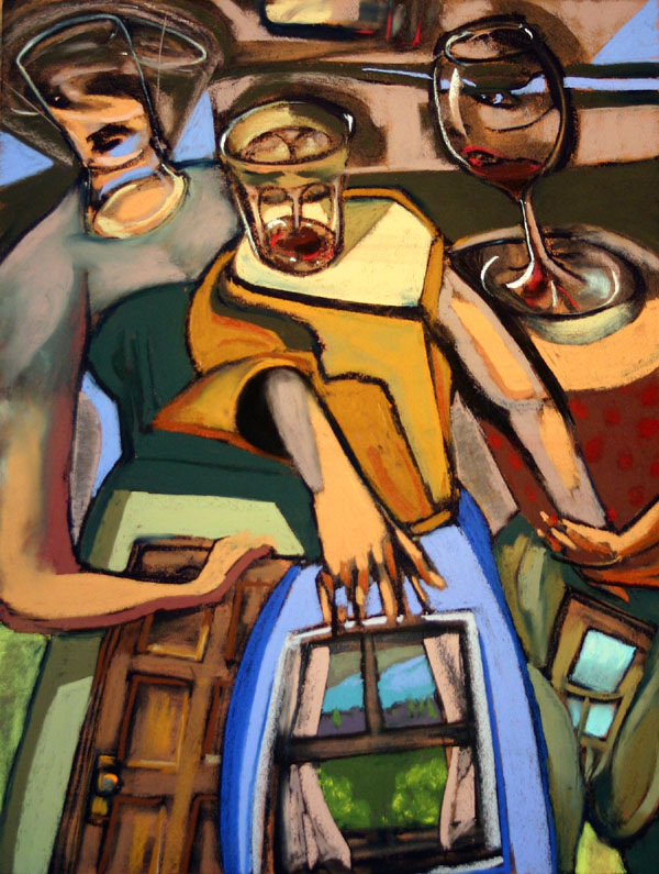 Urban Happy Hour is a collaborative improvisation by the two artists Ron Schmitt and Ric Hall.



The paintings are created without plan or forethought, while working side-by-side, painting simultaneously. 



We have been working in this format since 1983.