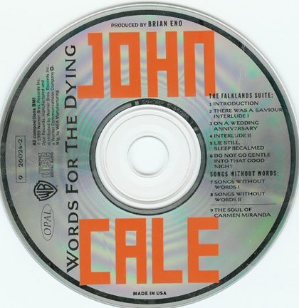 John Cale Words Of Dying Cover Art